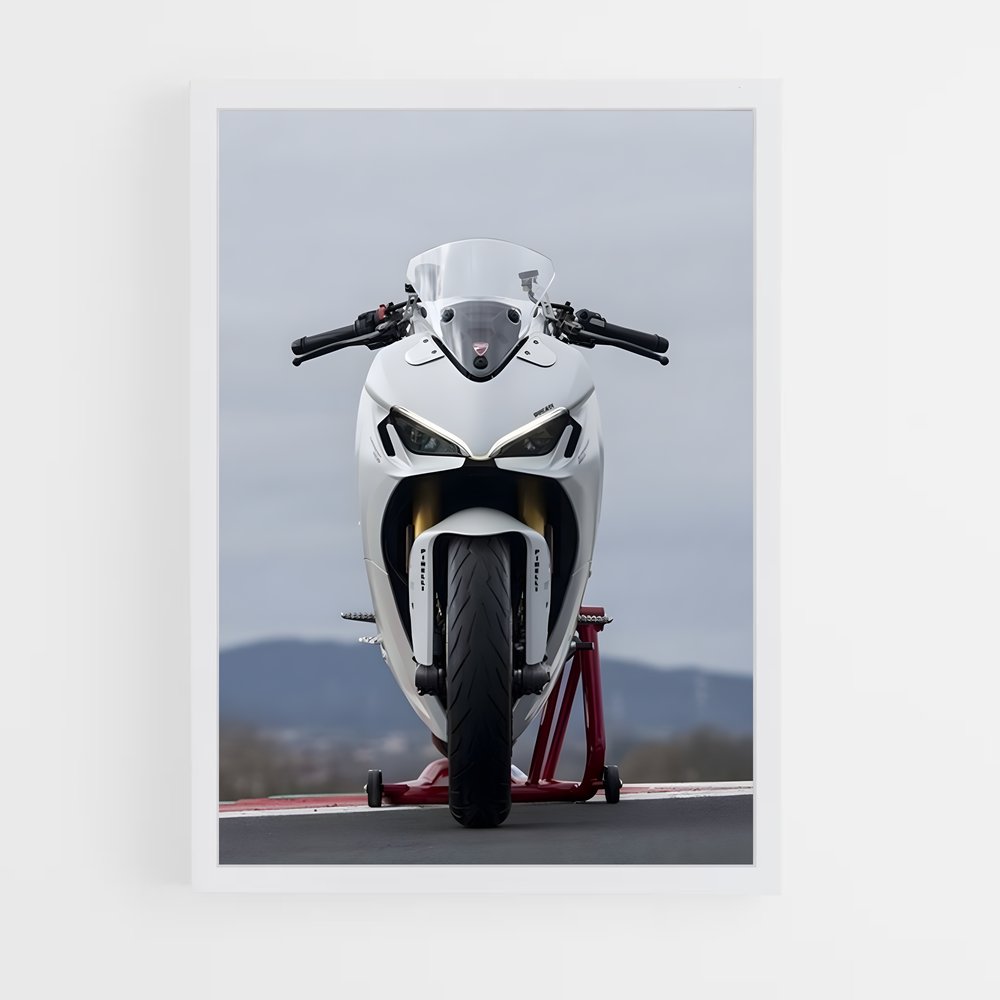 Poster Roadster Blanc – affiche Ducati (vue 3)